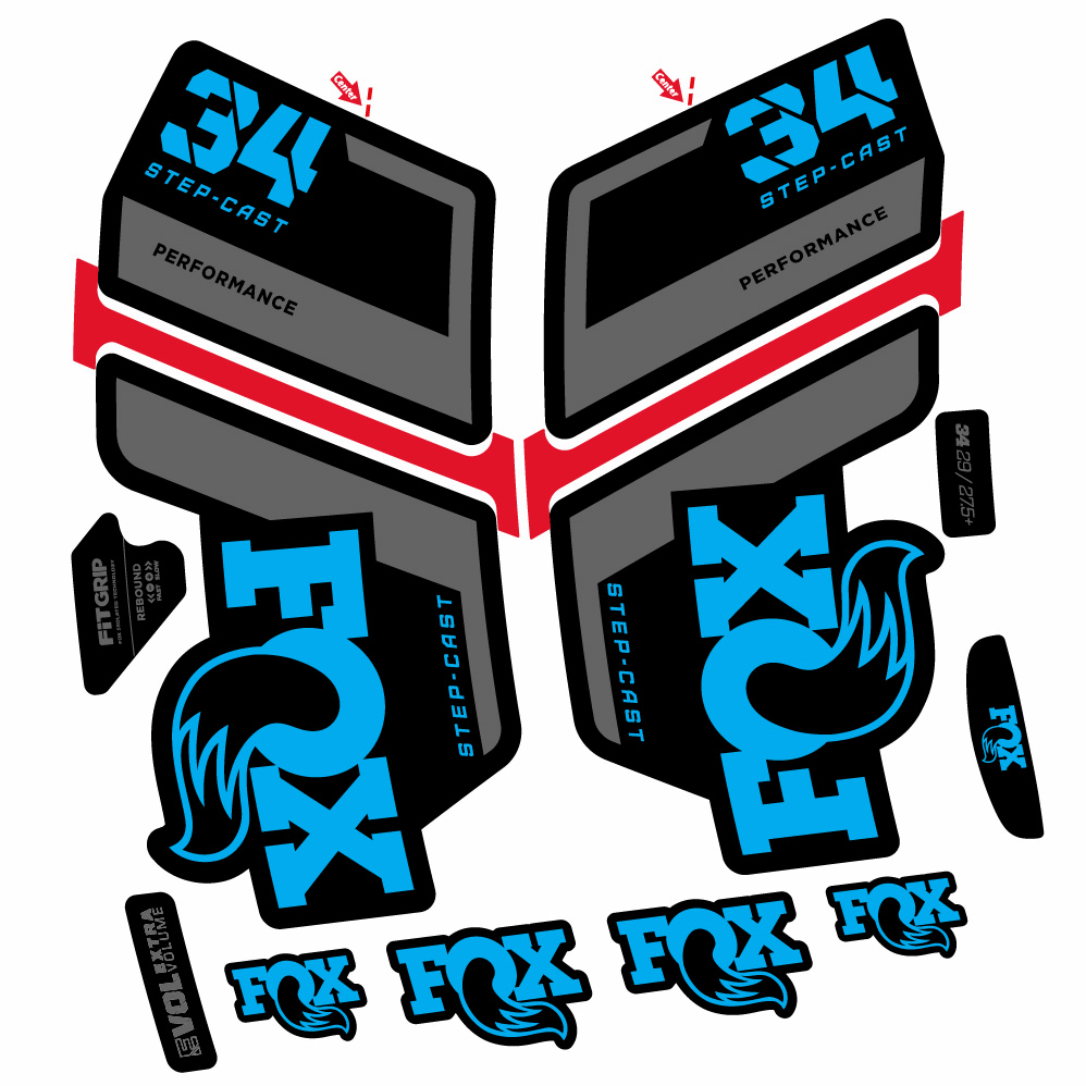 Stickers Fox 34 Performance SC 2022 compatibles Autocollants fourche VTT 29"