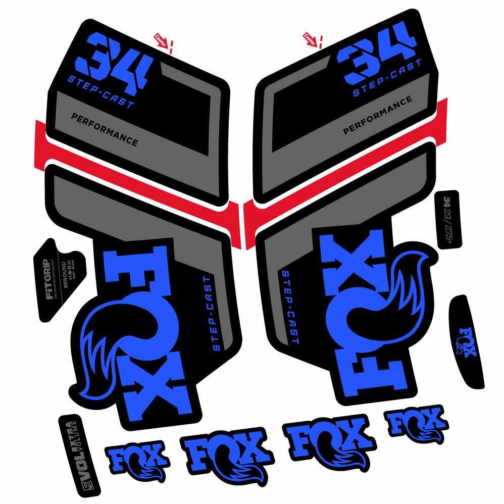 Stickers Fox 34 Performance SC 2022 compatibles Autocollants fourche VTT 29"