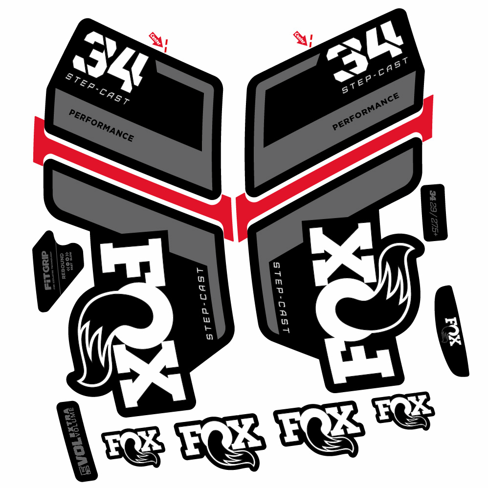 Stickers Fox 34 Performance SC 2022 compatibles Autocollants fourche VTT 29"