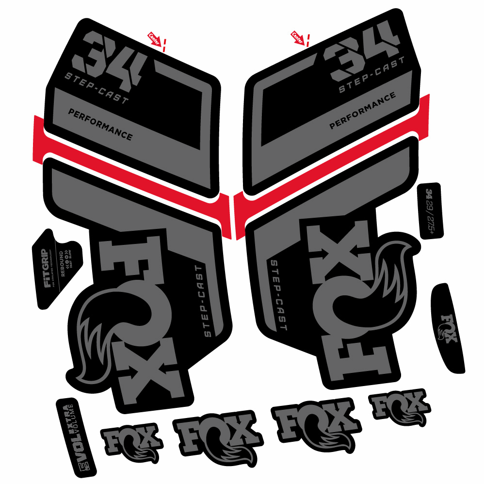 Stickers Fox 34 Performance SC 2022 compatibles Autocollants fourche VTT 29"