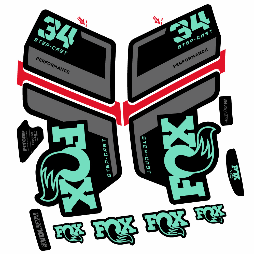 Stickers Fox 34 Performance SC 2022 compatibles Autocollants fourche VTT 29"