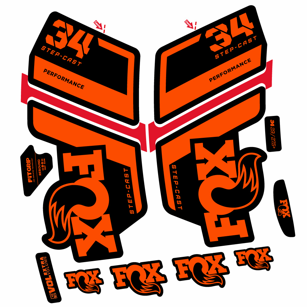 Stickers Fox 34 Performance SC 2022 compatibles Autocollants fourche VTT 29"