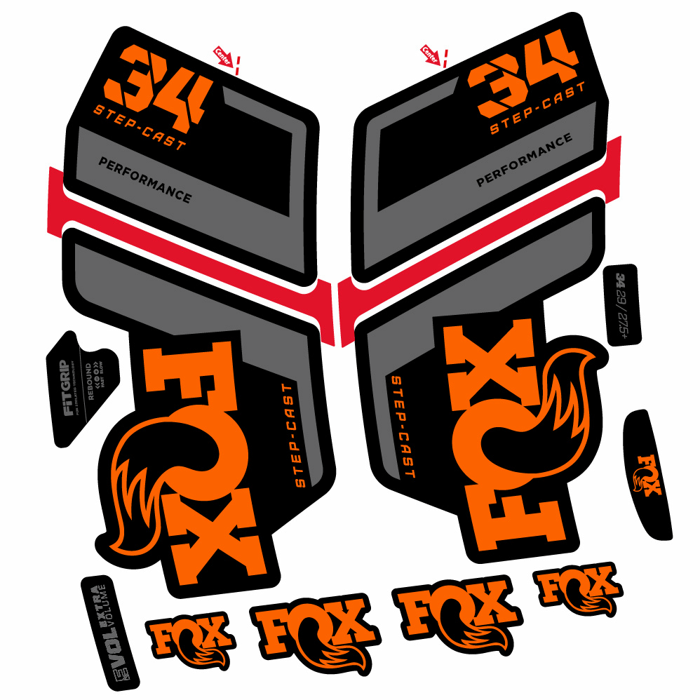 Stickers Fox 34 Performance SC 2022 compatibles Autocollants fourche VTT 29"