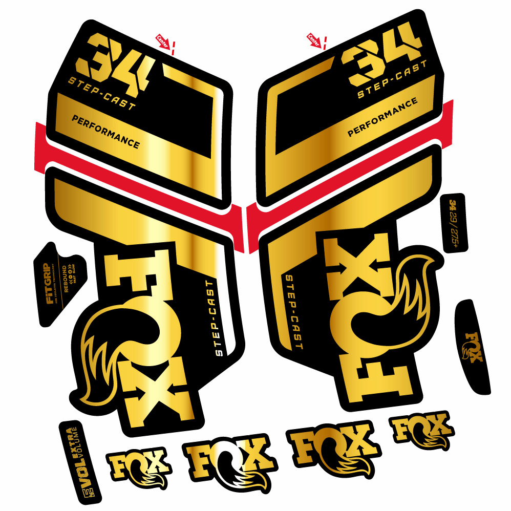 Stickers Fox 34 Performance SC 2022 compatibles Autocollants fourche VTT 29"