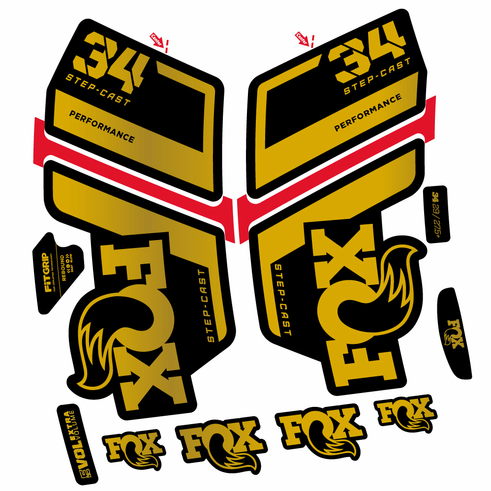Stickers Fox 34 Performance SC 2022 compatibles Autocollants fourche VTT 29"