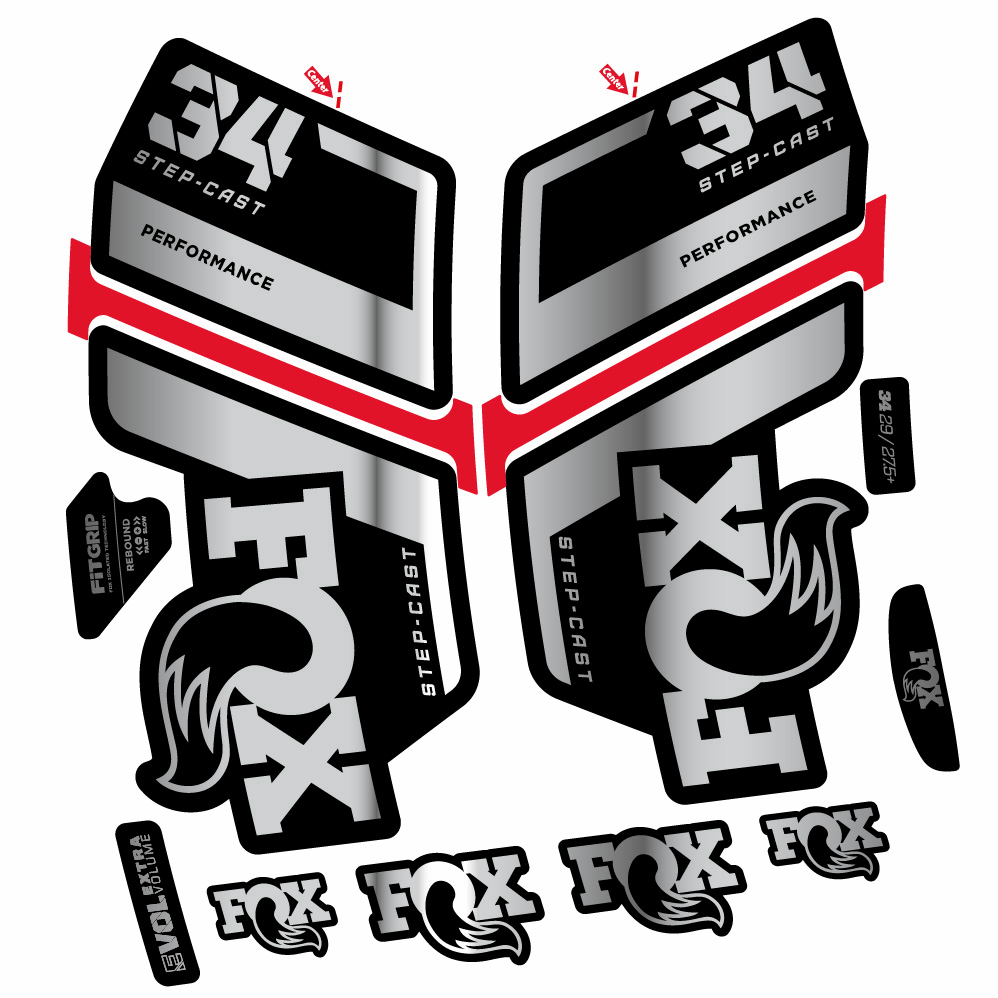 Stickers Fox 34 Performance SC 2022 compatibles Autocollants fourche VTT 29"