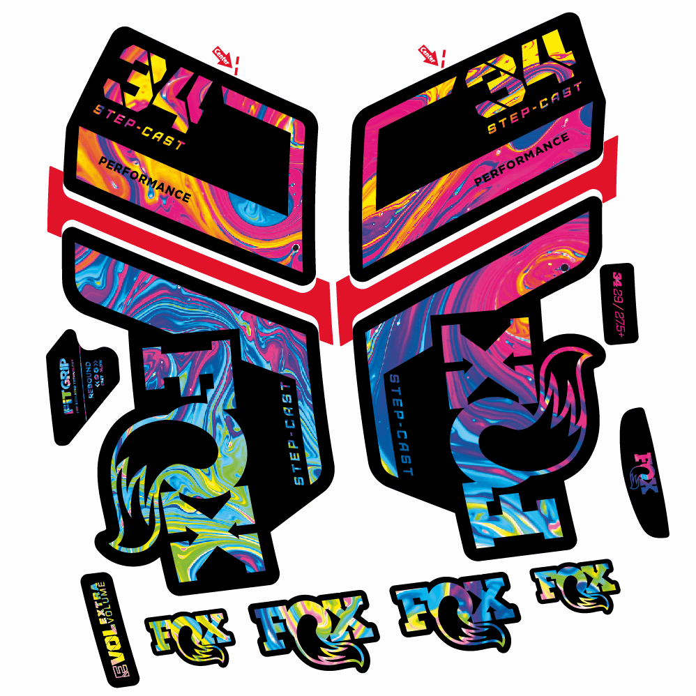 Stickers Fox 34 Performance SC 2022 compatibles Autocollants fourche VTT 29"