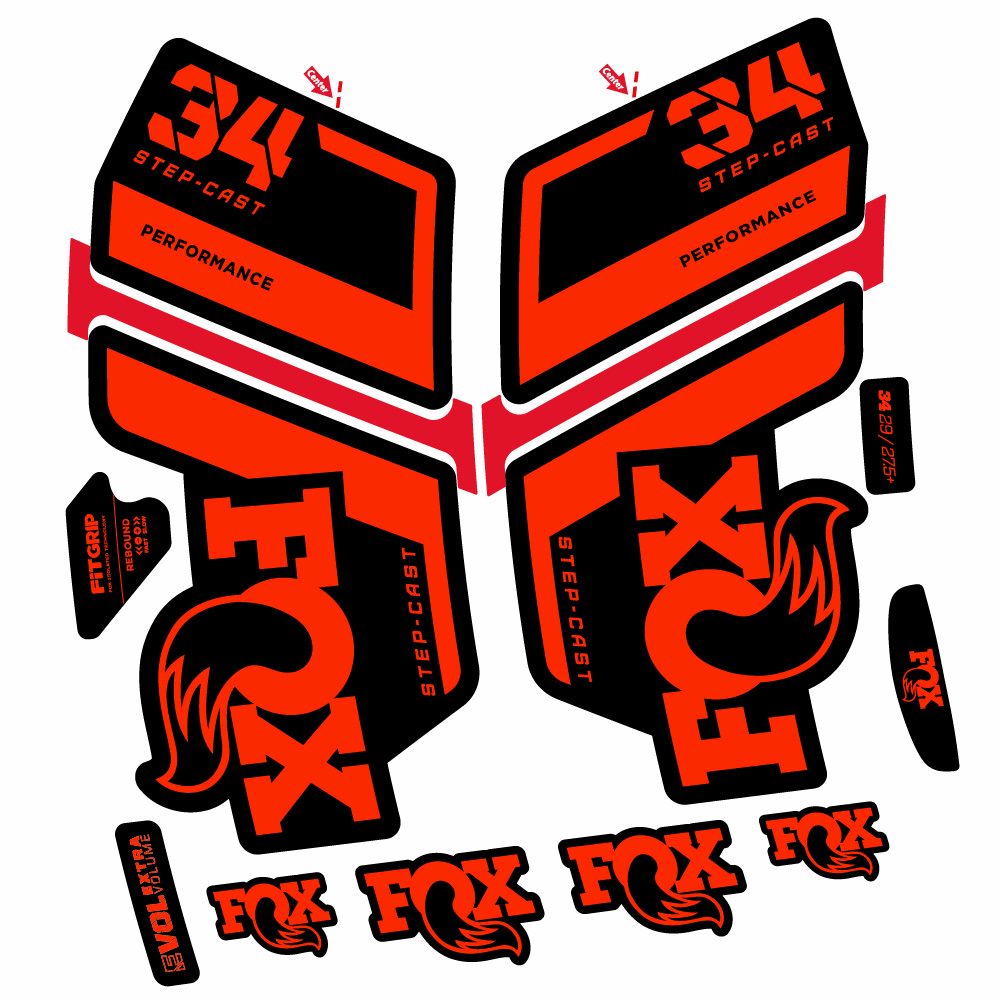 Stickers Fox 34 Performance SC 2022 compatibles Autocollants fourche VTT 29"