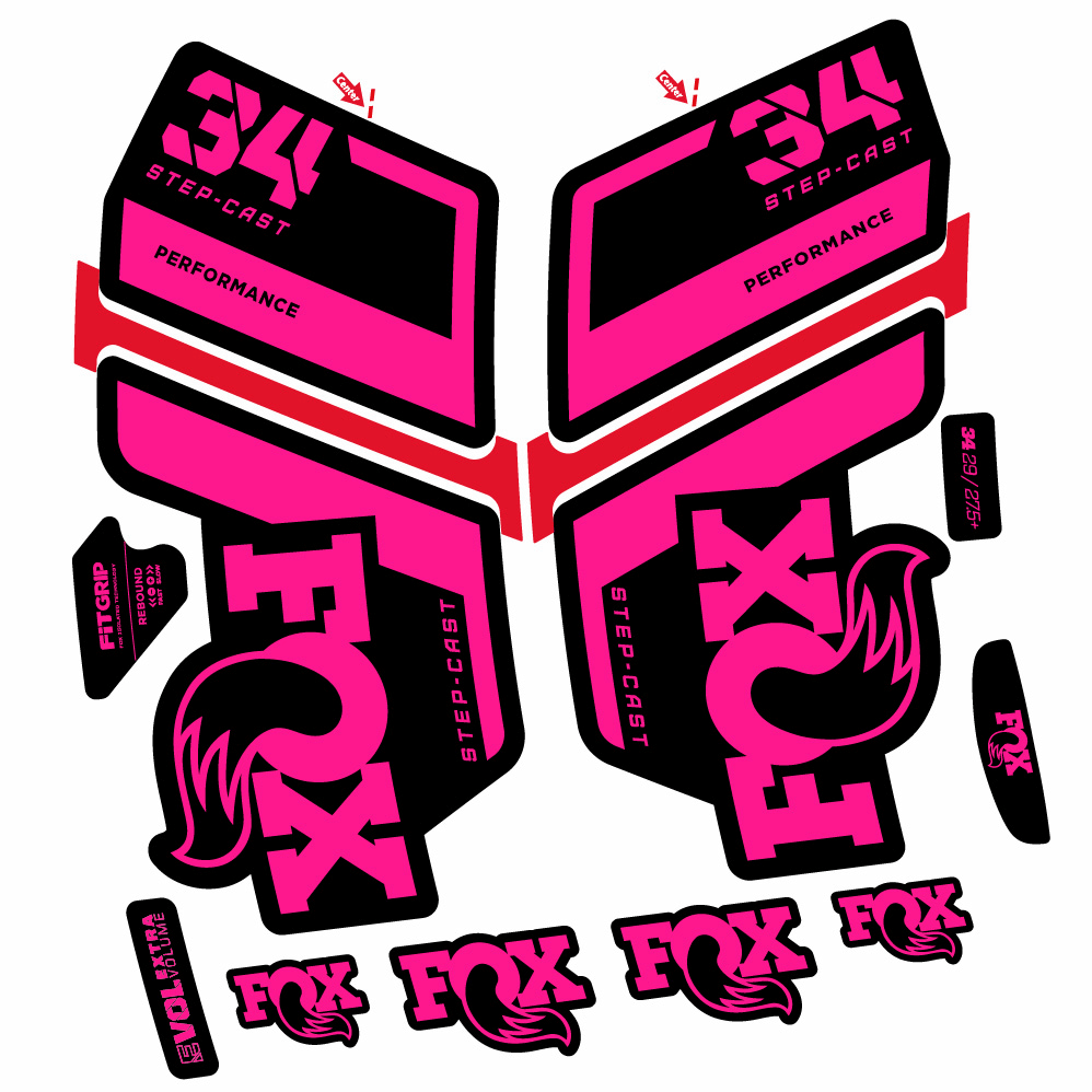 Stickers Fox 34 Performance SC 2022 compatibles Autocollants fourche VTT 29"