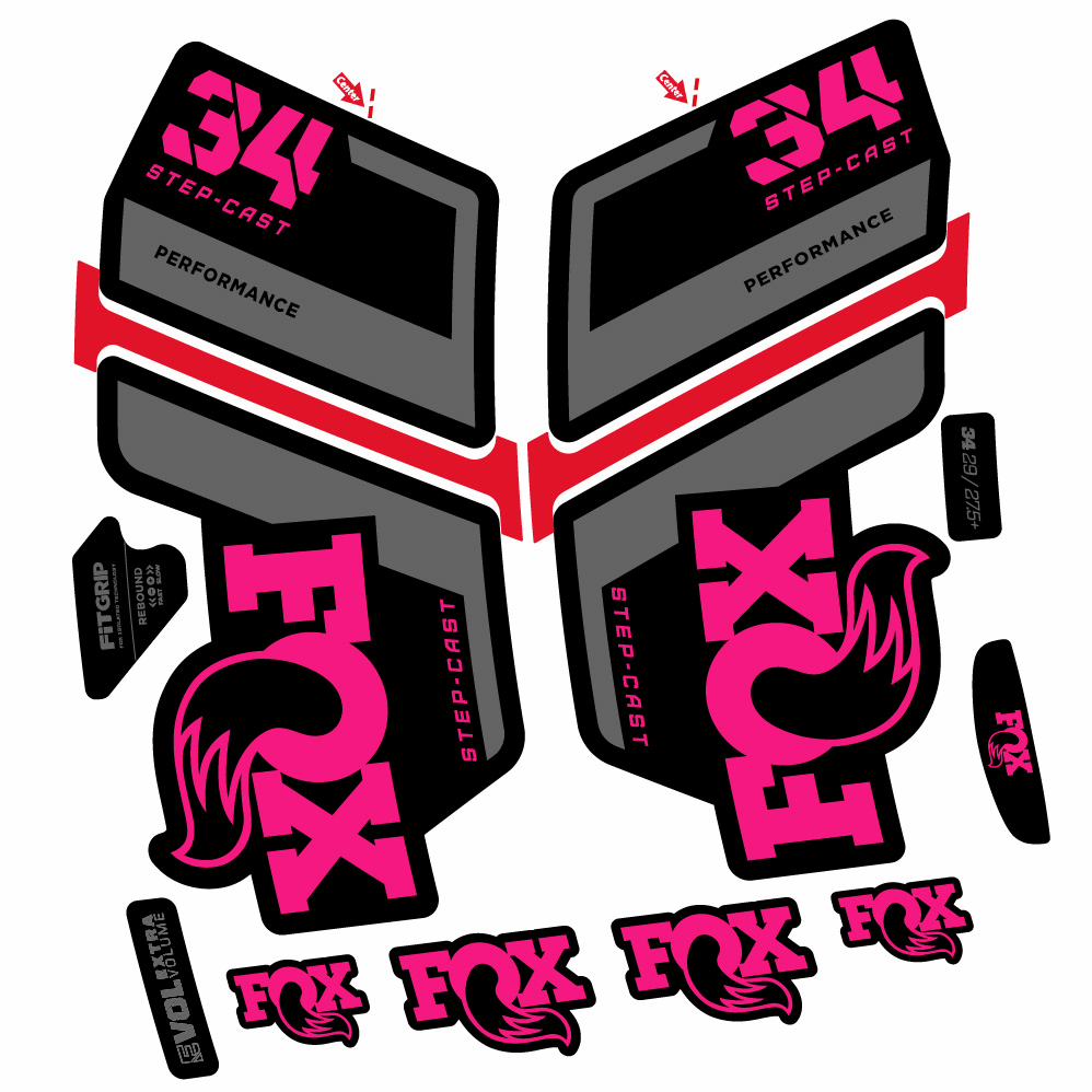 Stickers Fox 34 Performance SC 2022 compatibles Autocollants fourche VTT 29"