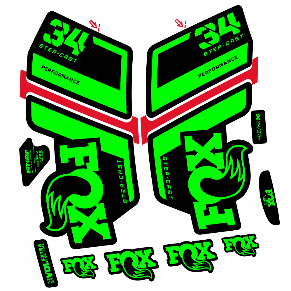 Stickers Fox 34 Performance SC 2022 compatibles Autocollants fourche VTT 29"
