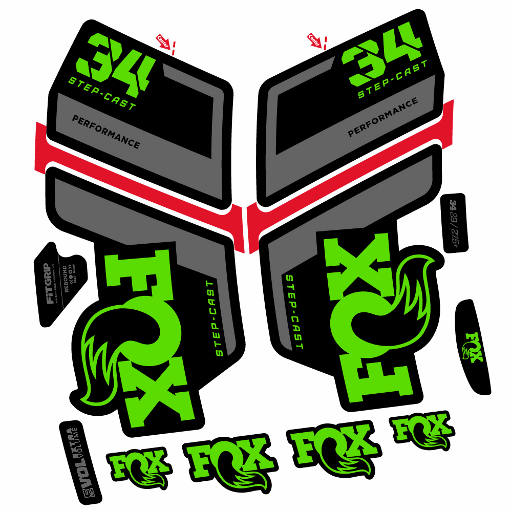 Stickers Fox 34 Performance SC 2022 compatibles Autocollants fourche VTT 29"