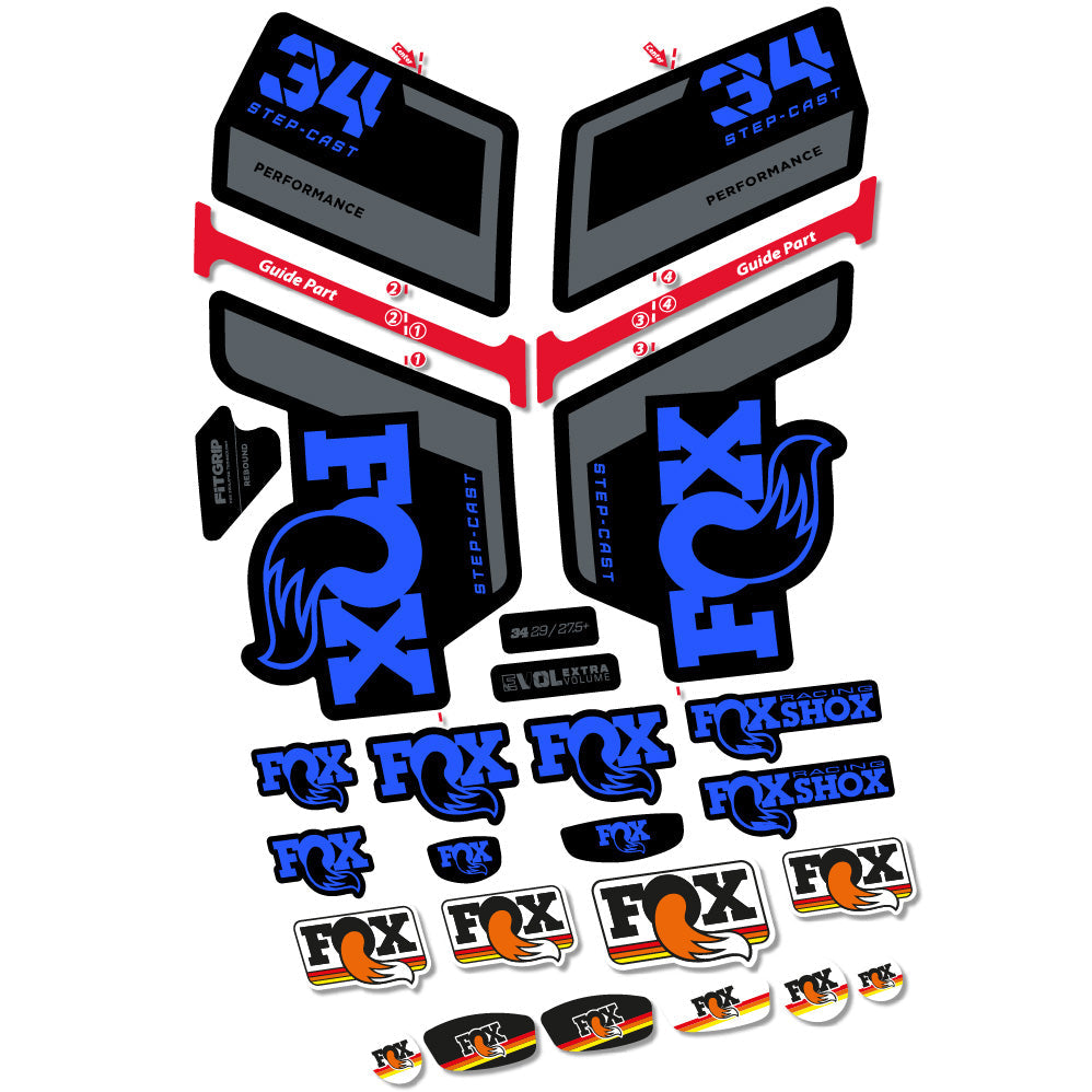 Stickers FOX 34 Step Cast Performance compatibles Autocollants fourche VTT 29"