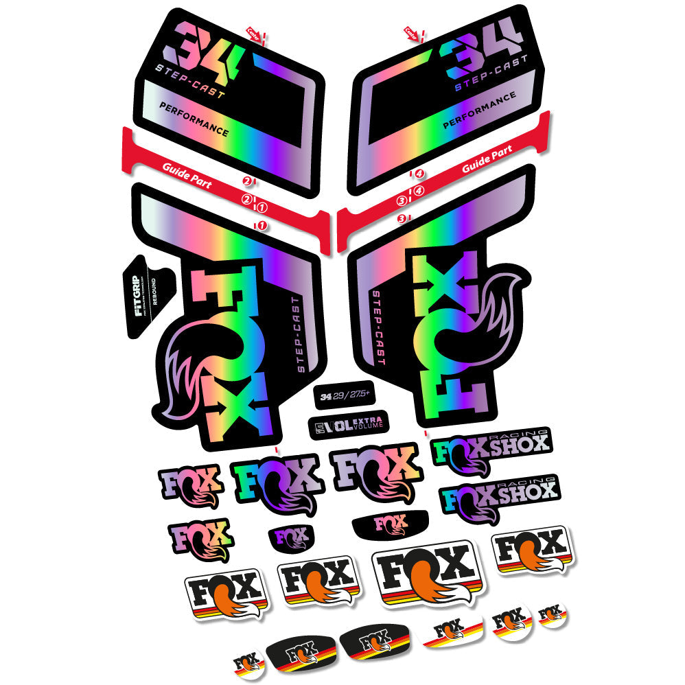 Stickers FOX 34 Step Cast Performance compatibles Autocollants fourche VTT 29"