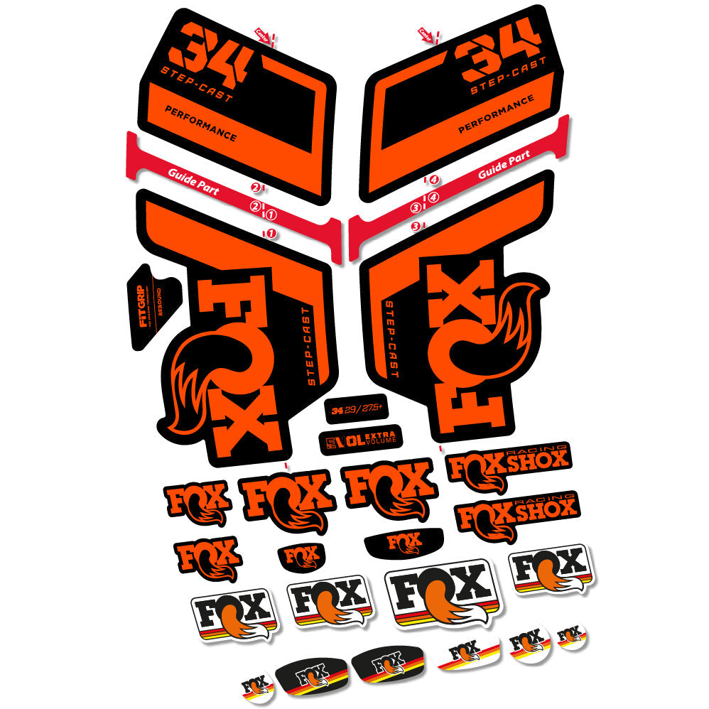 Stickers FOX 34 Step Cast Performance compatibles Autocollants fourche VTT 29"