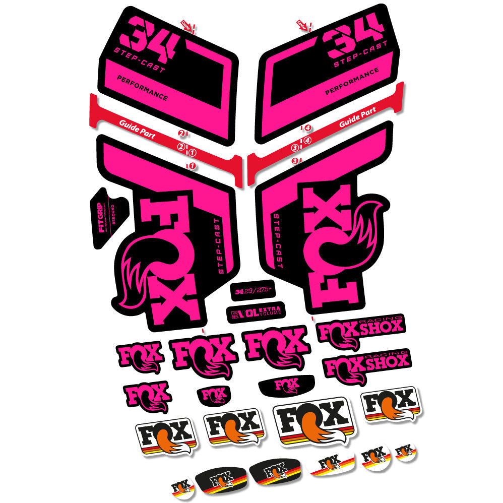 Stickers FOX 34 Step Cast Performance compatibles Autocollants fourche VTT 29"