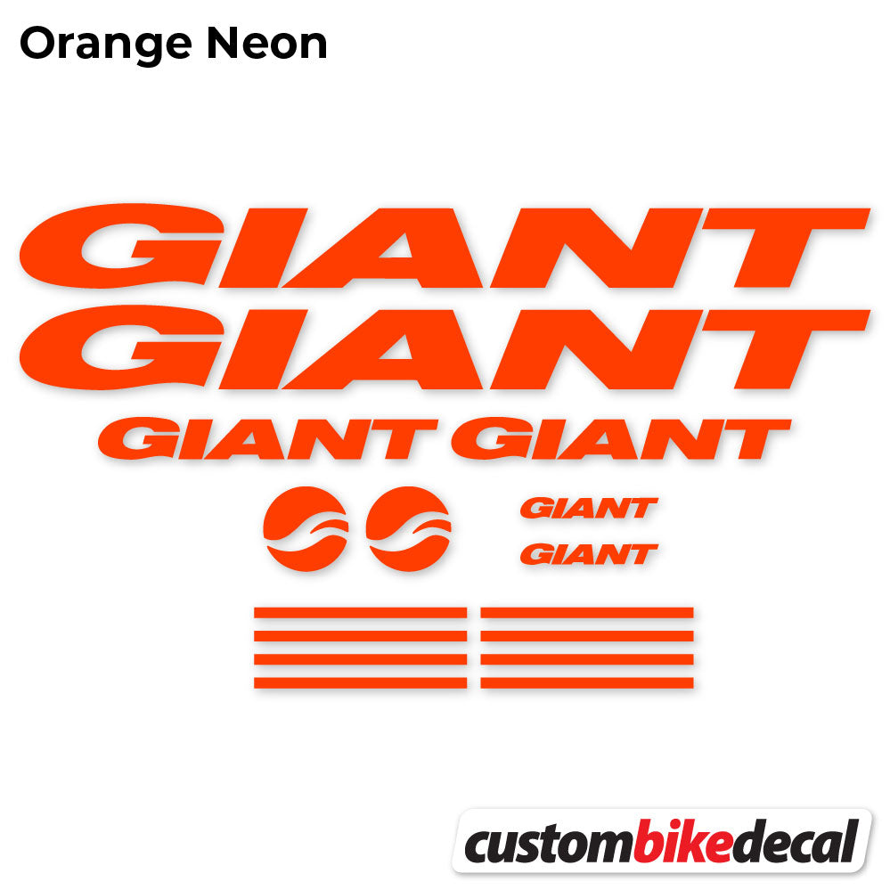 Orange Neon decal for GIANT frame – bike sticker vinyl