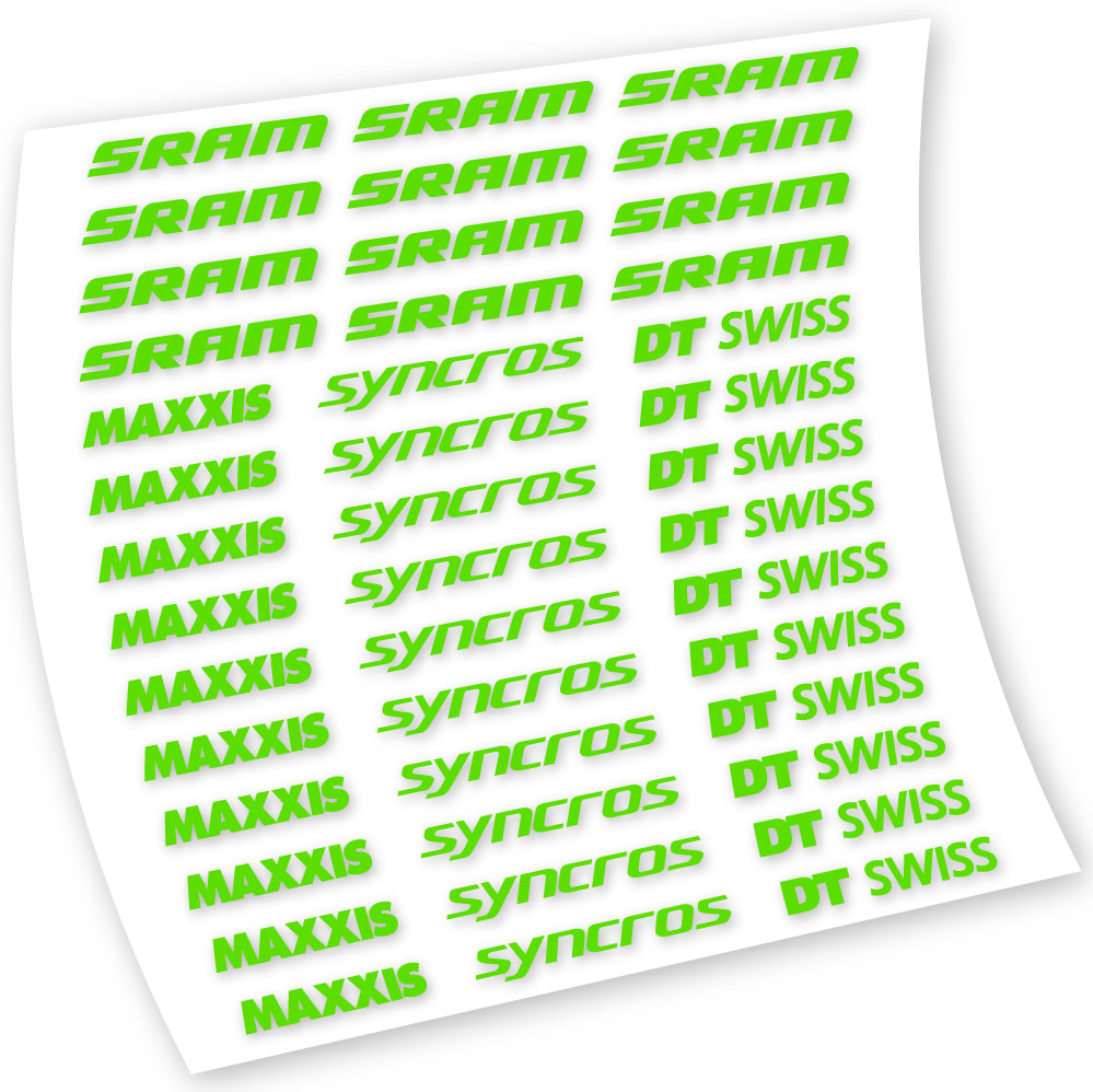 Stickers Maxxis Syncross DT Swiss Sram compatibles Autocollants cadre