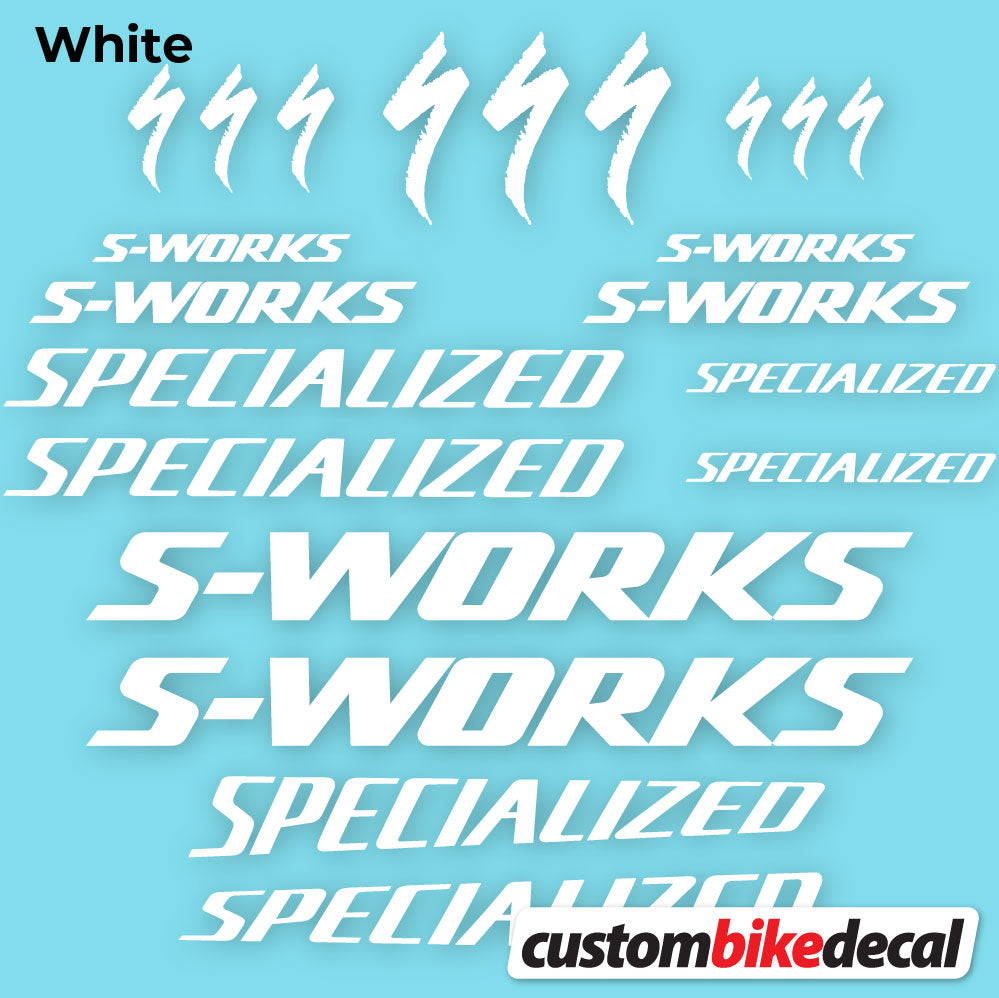 White decal for Specialized S-Works frame – bike sticker vinyl