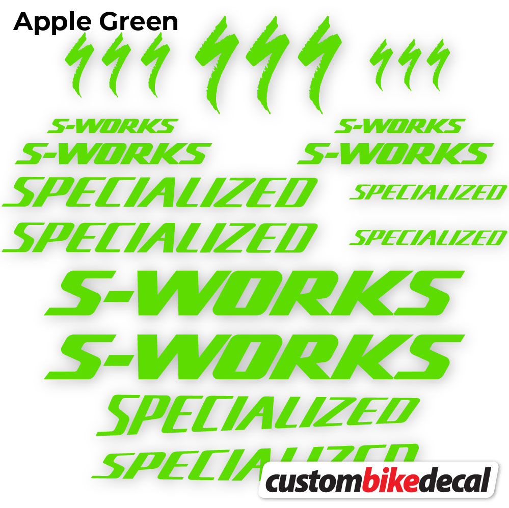 Apple Green decal for Specialized S-Works frame – bike sticker vinyl