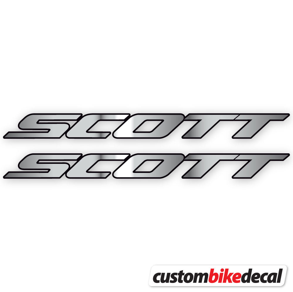 Chrome Silver decal for Scott frame – bike sticker vinyl