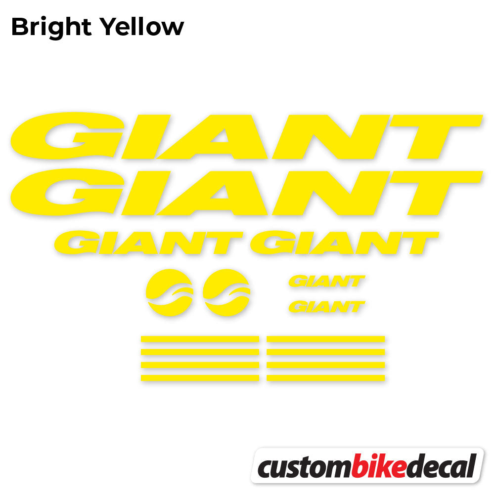 Yellow decal for GIANT frame – bike sticker vinyl