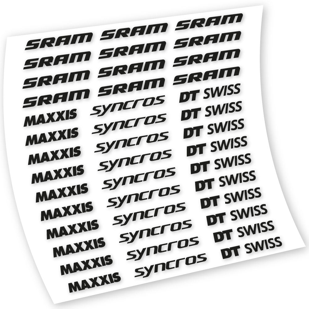 Stickers Maxxis Syncross DT Swiss Sram compatibles Autocollants cadre