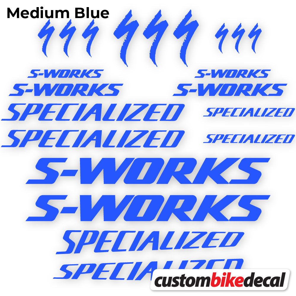 Medium Blue decal for Specialized S-Works frame – bike sticker vinyl