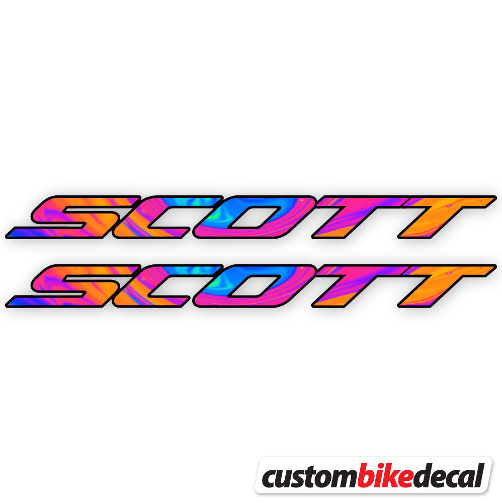 Psychedelic  Rainbow decal for Scott frame – bike sticker vinyl