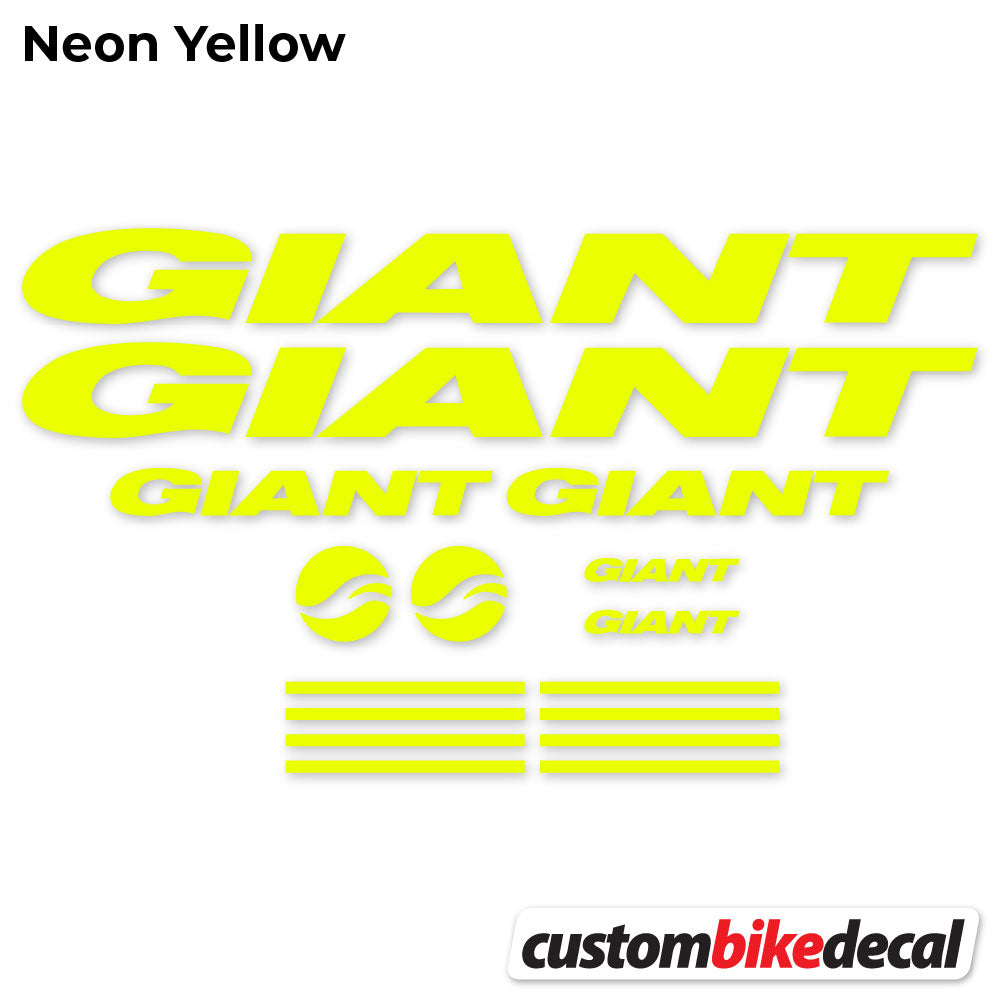 Neon Yellow decal for GIANT frame – bike sticker vinyl