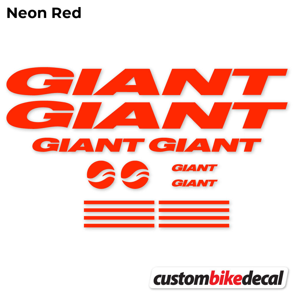 Neon Red decal for GIANT frame – bike sticker vinyl