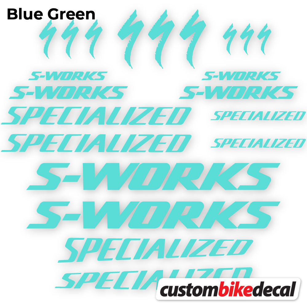 Blue Green decal for Specialized S-Works frame – bike sticker vinyl