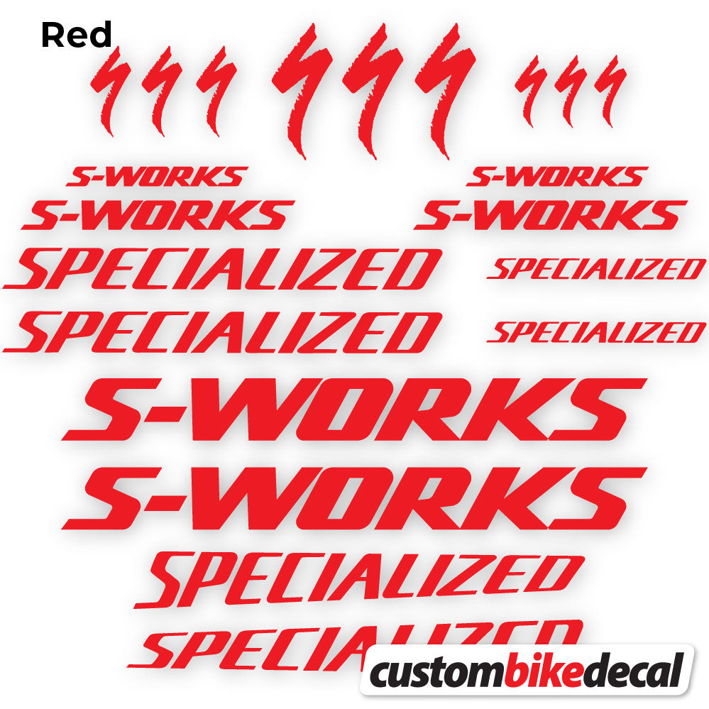 Red decal for Specialized S-Works frame – bike sticker vinyl