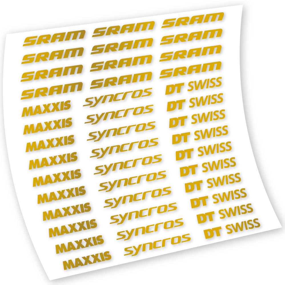 Stickers Maxxis Syncross DT Swiss Sram compatibles Autocollants cadre