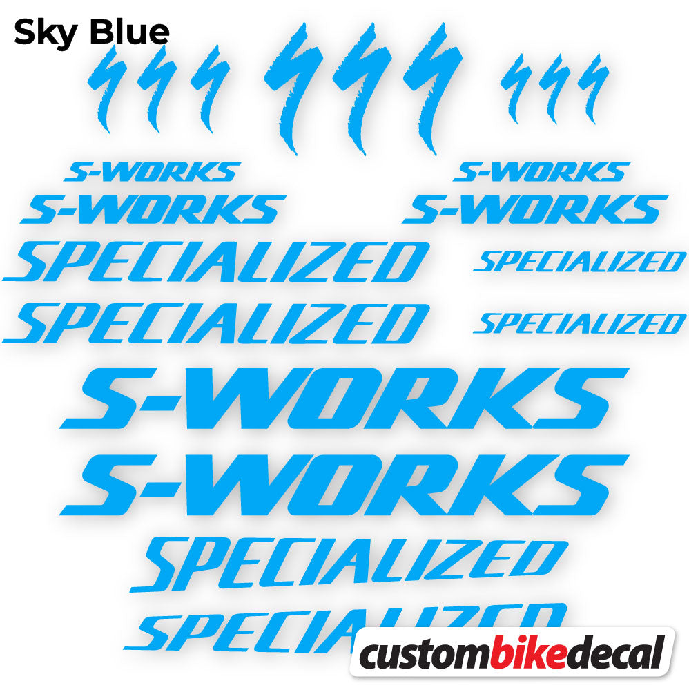 Sky Blue decal for Specialized S-Works frame – bike sticker vinyl
