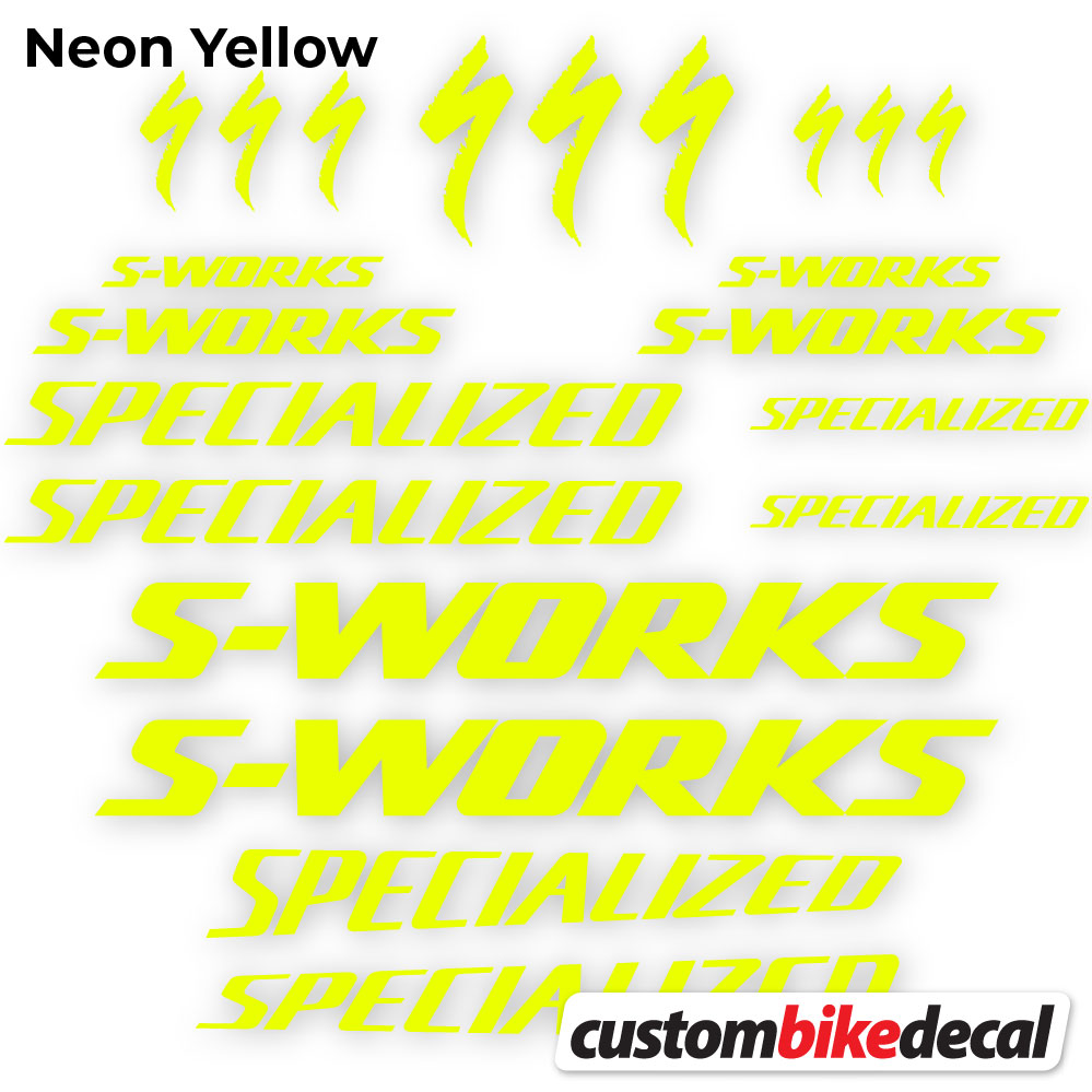 Neon Yellow decal for Specialized S-Works frame – bike sticker vinyl