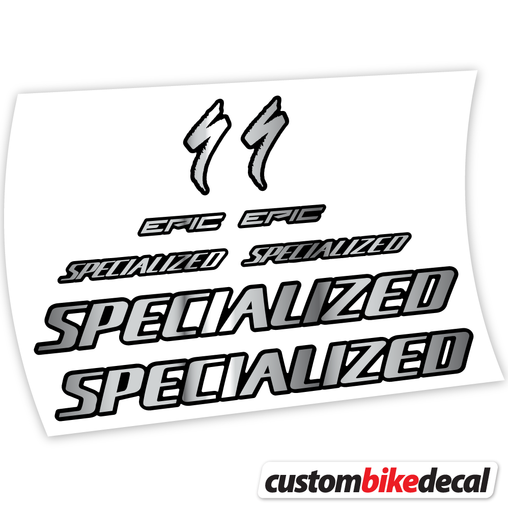 Chrome Silver decal for Specialized Epic Expert Carbon 2020 frame – bike sticker vinyl