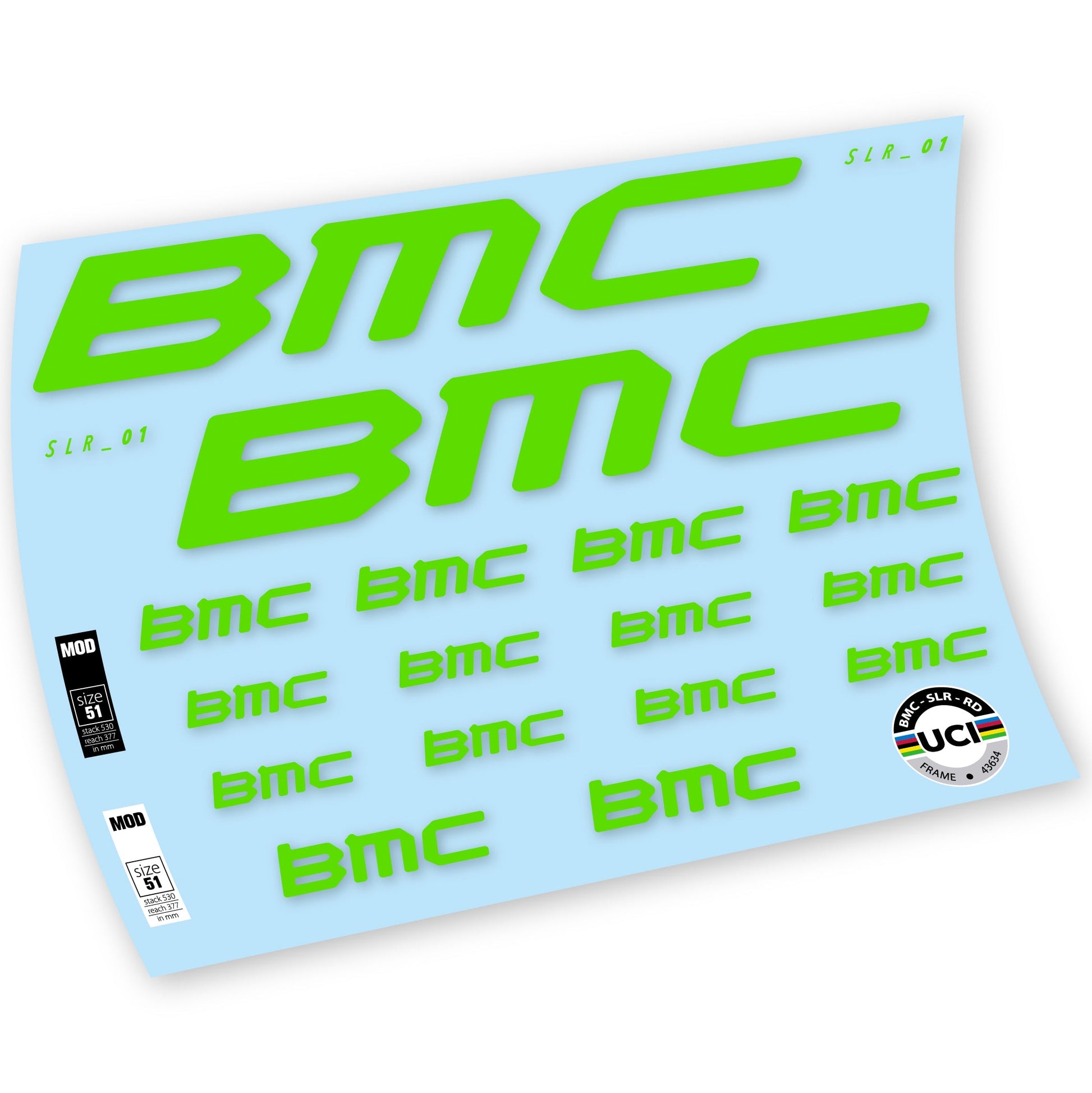 Stickers BMC Team Machine SLR01 2021 compatibles Autocollants cadre