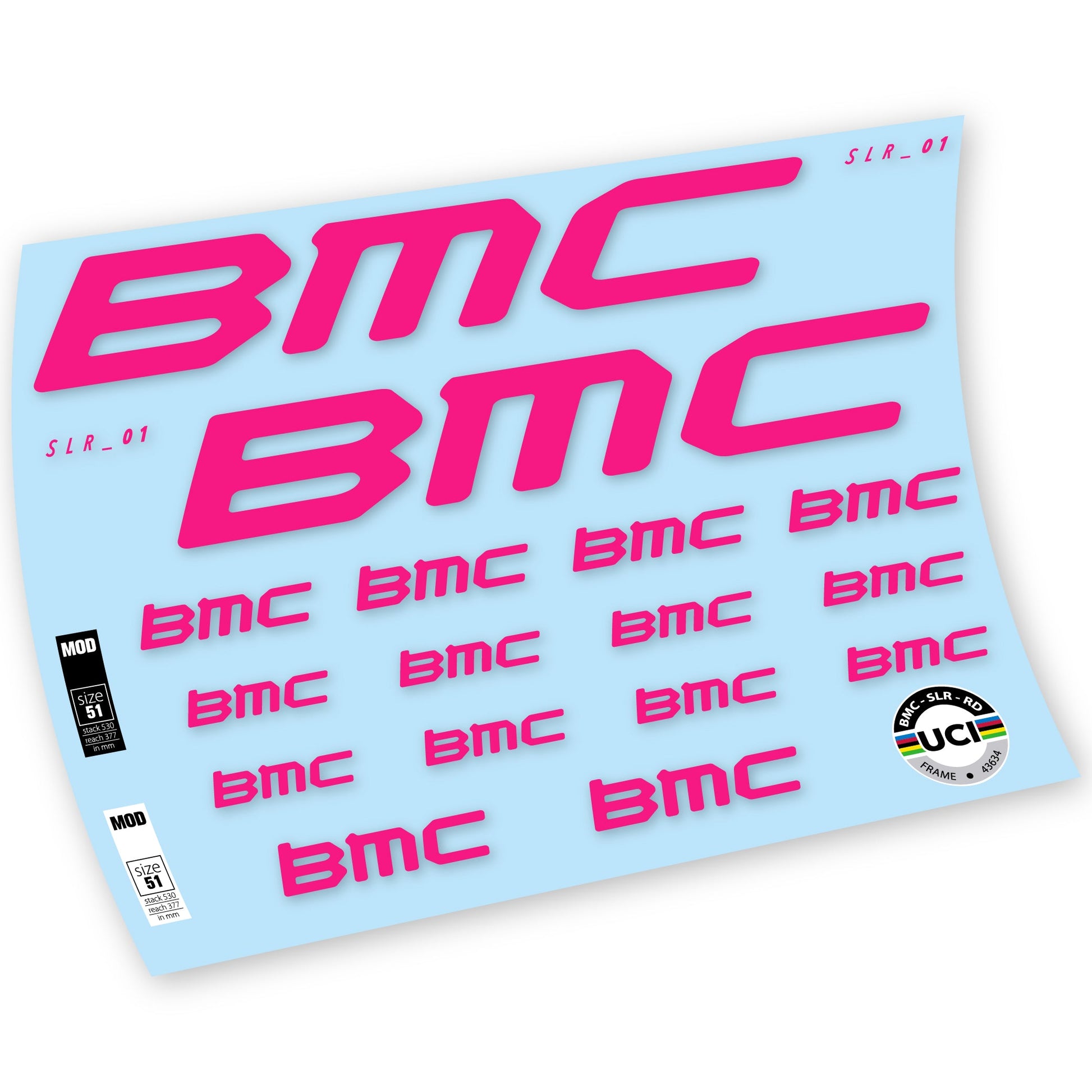 Stickers BMC Team Machine SLR01 2021 compatibles Autocollants cadre