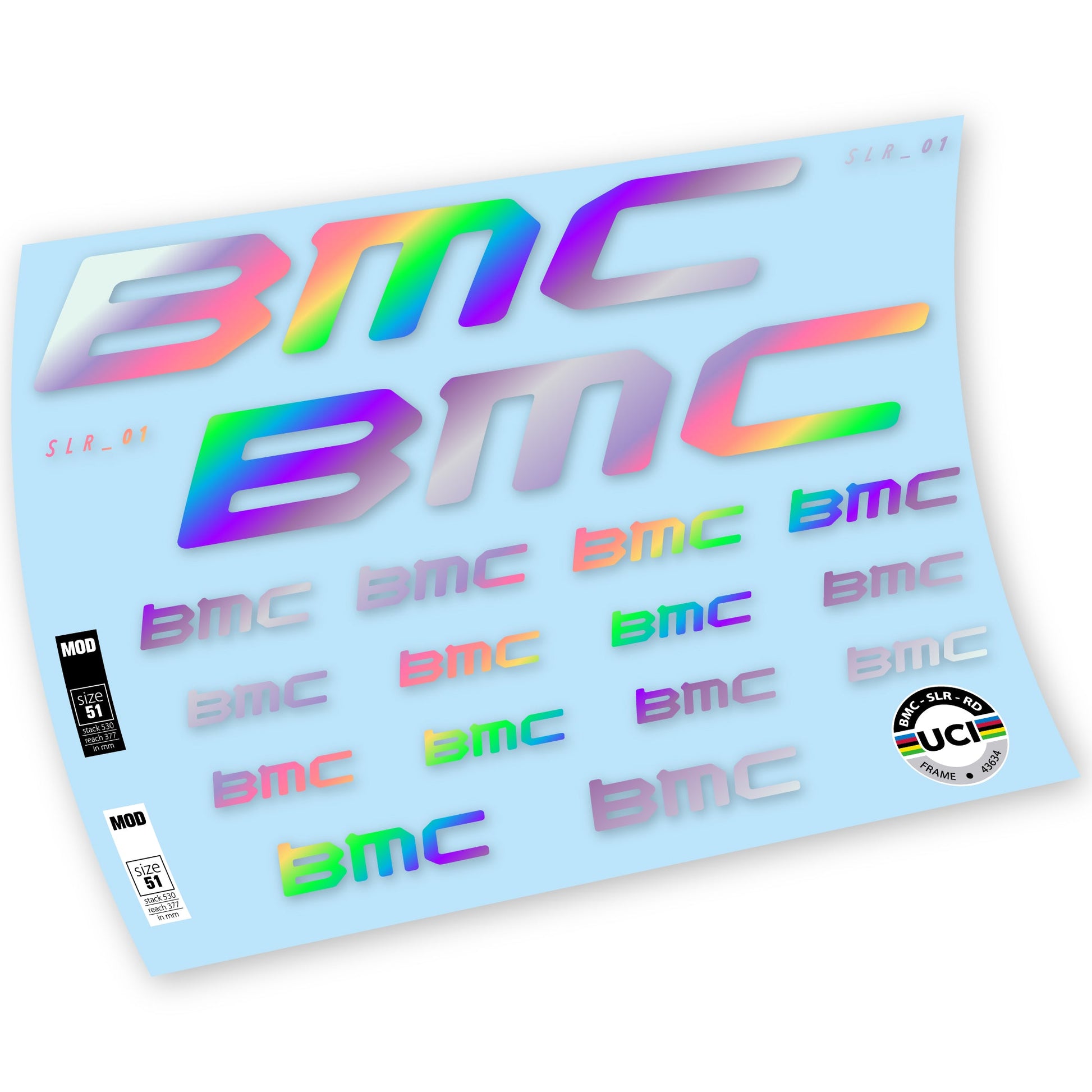 Stickers BMC Team Machine SLR01 2021 compatibles Autocollants cadre