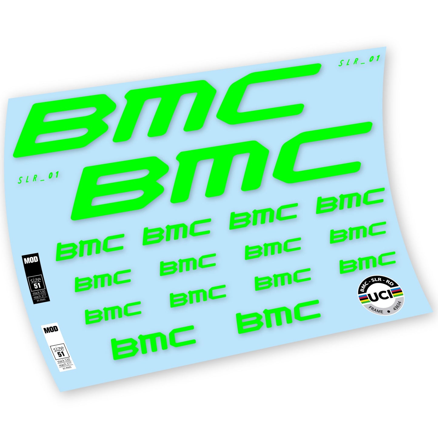 Stickers BMC Team Machine SLR01 2021 compatibles Autocollants cadre