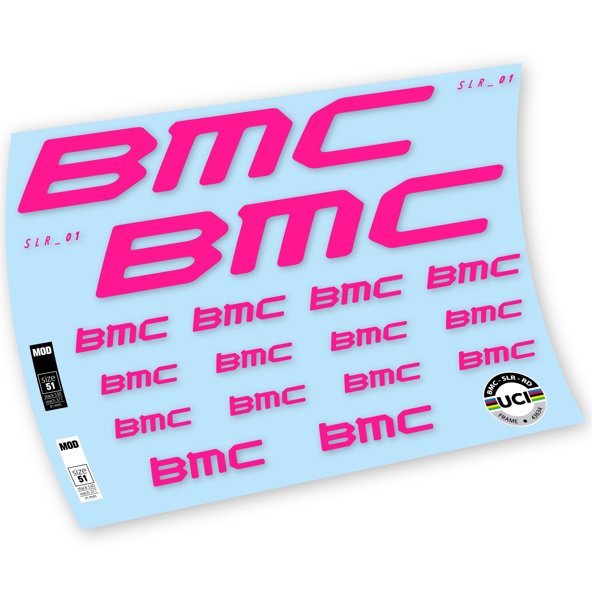 Stickers BMC Team Machine SLR01 2021 compatibles Autocollants cadre