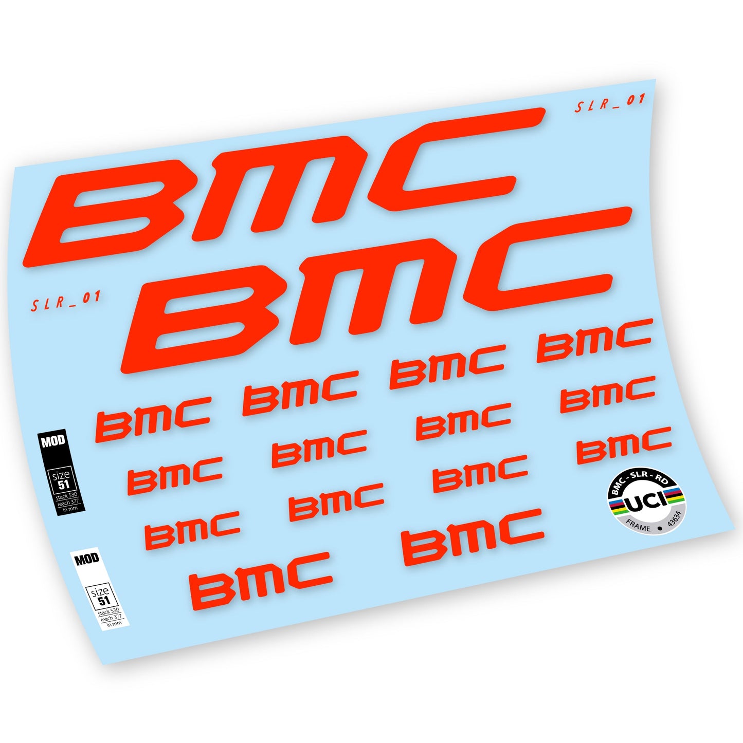 Stickers BMC Team Machine SLR01 2021 compatibles Autocollants cadre