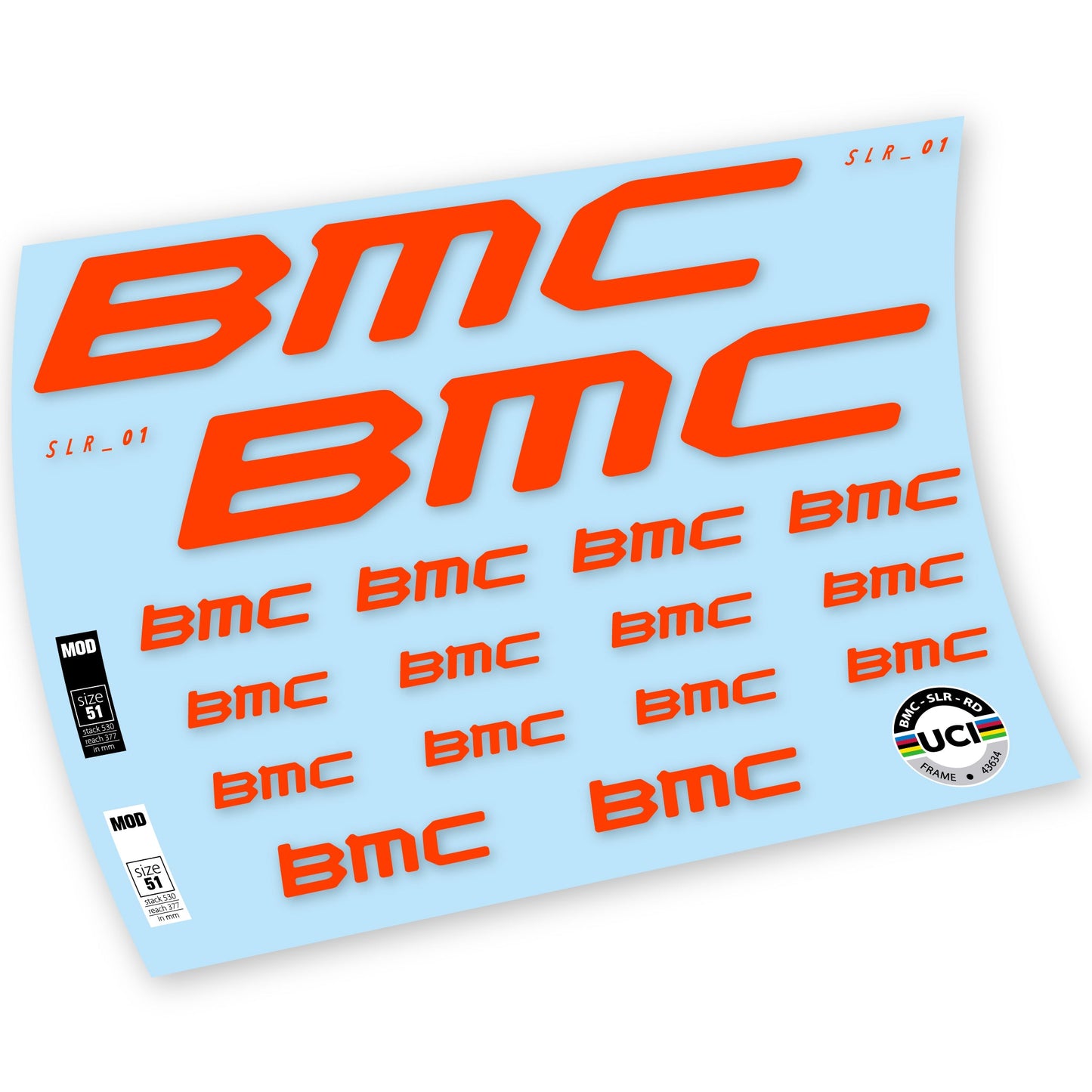 Stickers BMC Team Machine SLR01 2021 compatibles Autocollants cadre