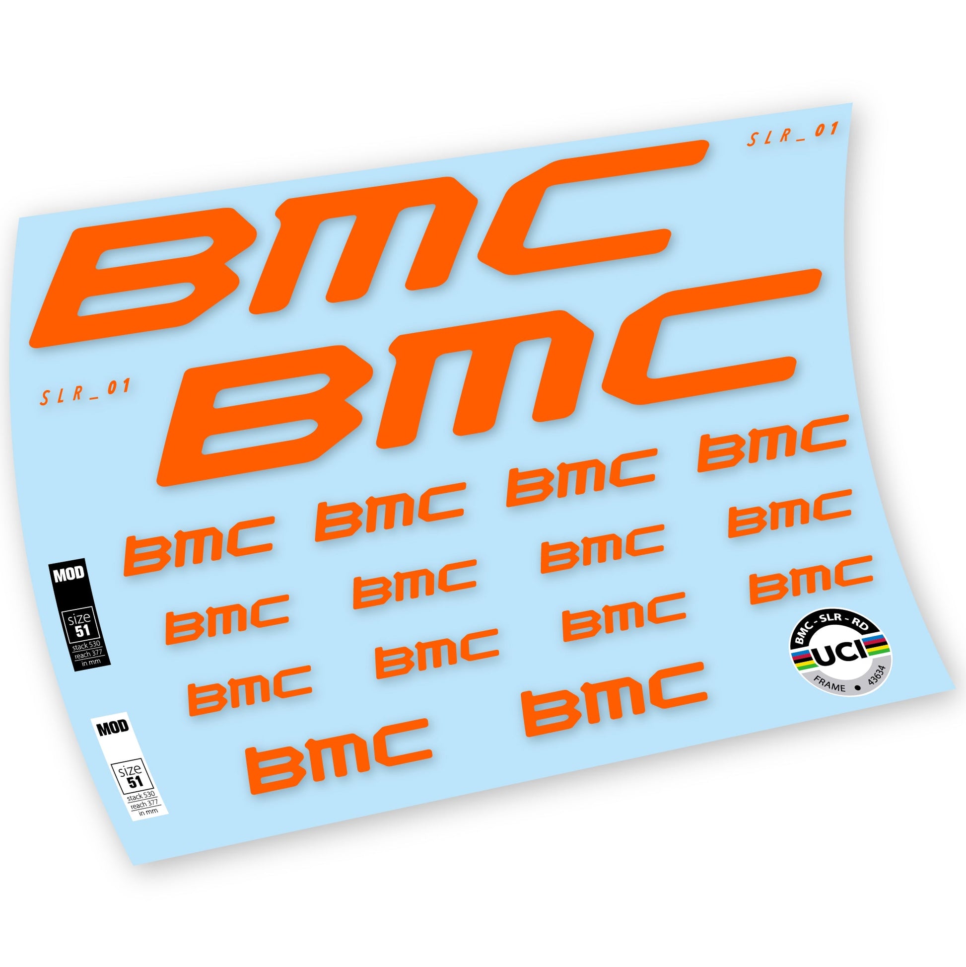 Stickers BMC Team Machine SLR01 2021 compatibles Autocollants cadre
