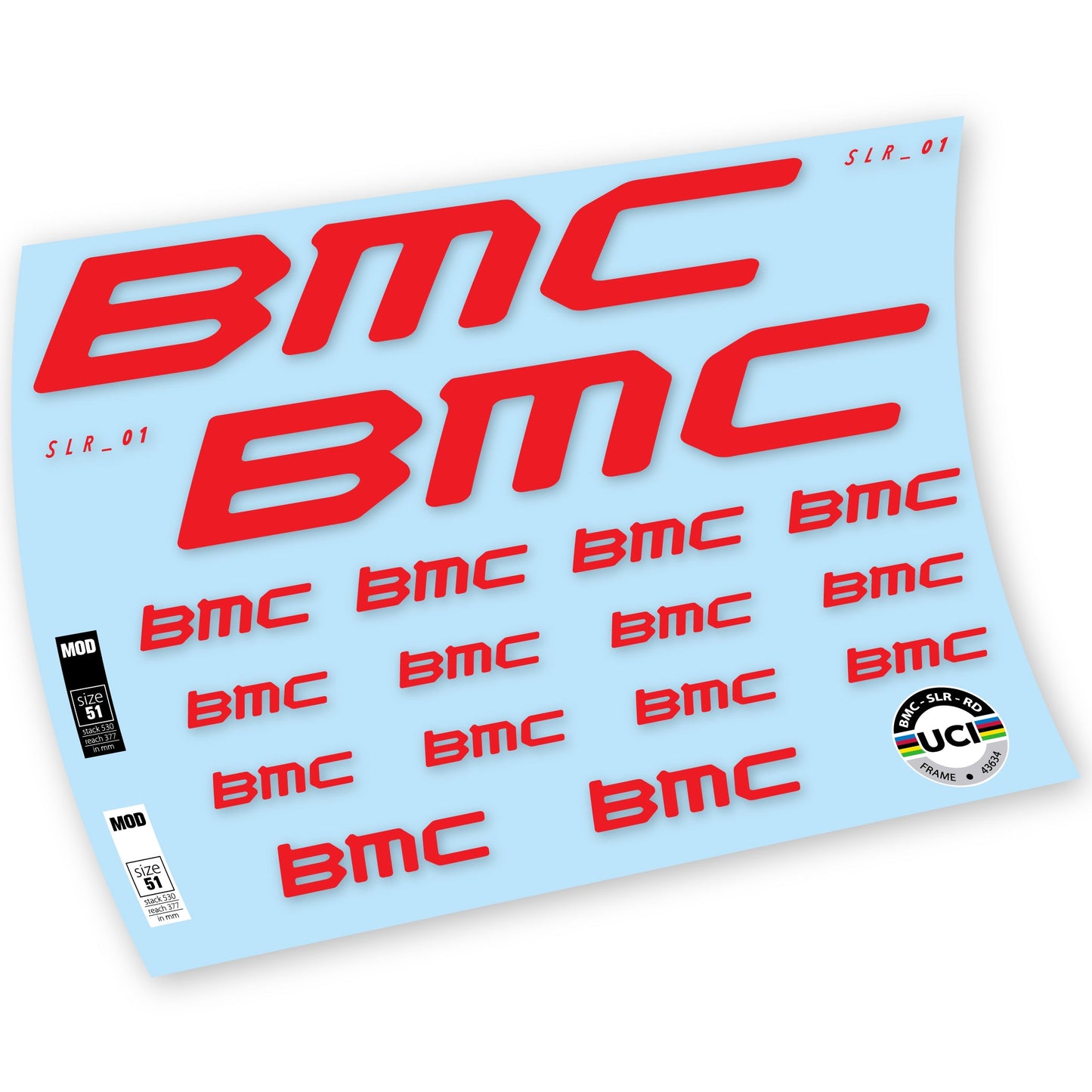 Stickers BMC Team Machine SLR01 2021 compatibles Autocollants cadre