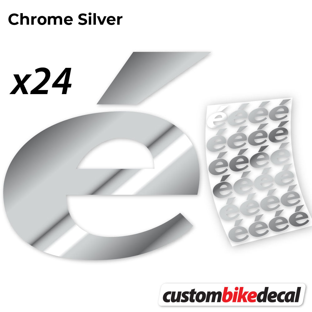 Chrome Silver decal for Cerveló logo – bike sticker vinyl