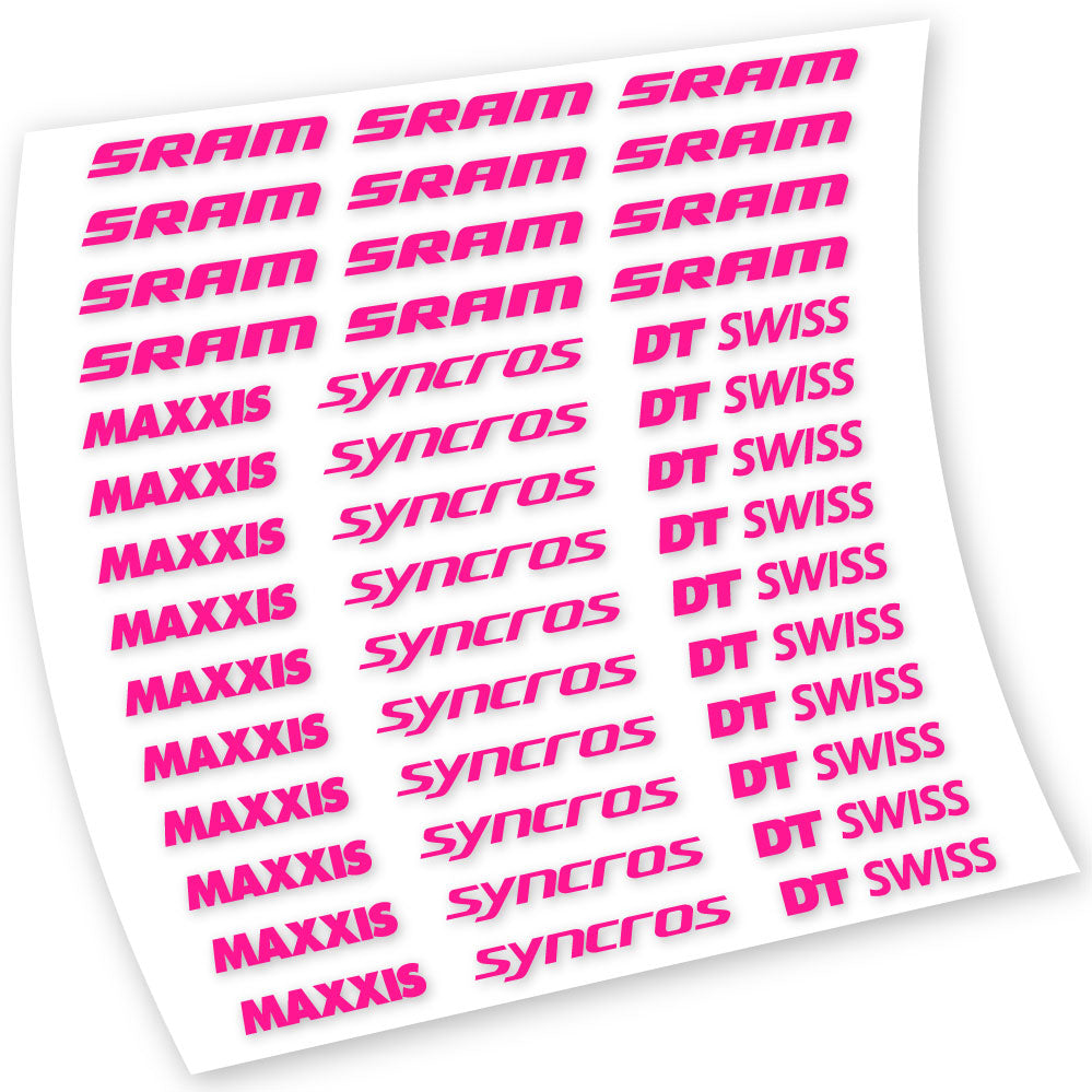 Stickers Maxxis Syncross DT Swiss Sram compatibles Autocollants cadre