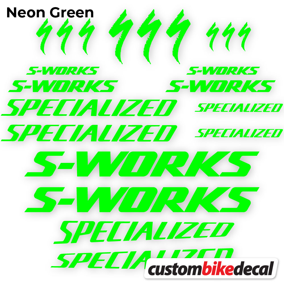 Neon Green decal for Specialized S-Works frame – bike sticker vinyl