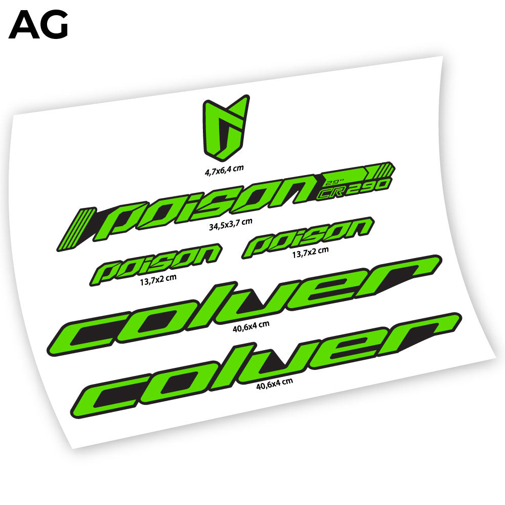 Stickers Coluer Poison RC290 compatibles Autocollants cadre